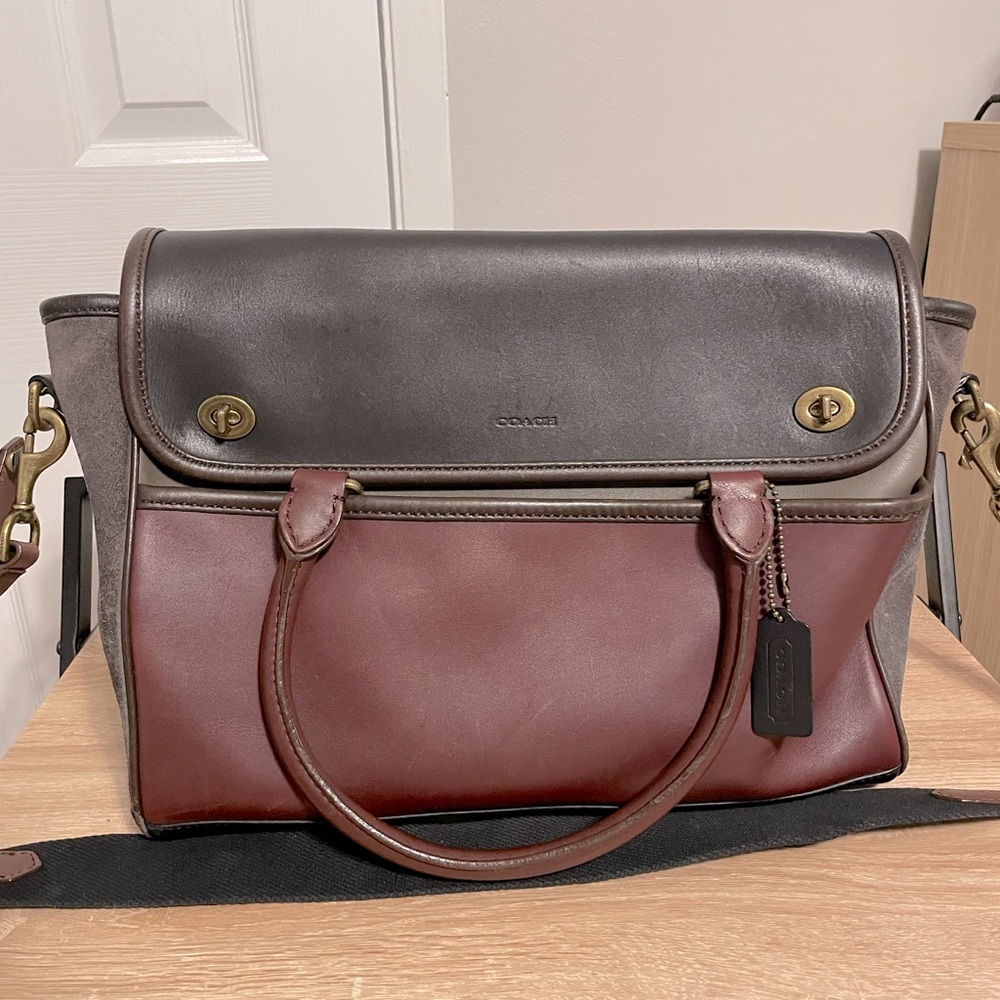 Coach leather and suede work/travel bag